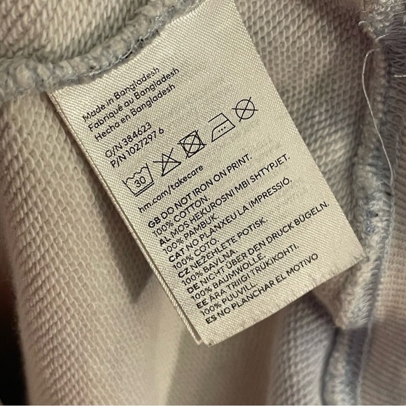 Smiley x H&M Light Blue Tie-Dye Sweatshirt with Smiley Faces – Size Large GUC - Picture 16 of 16